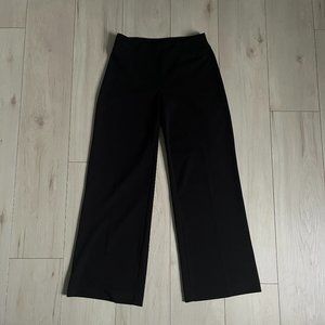 Wide-leg Black Work Pants with Stretch